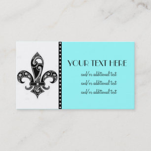 Svart & Vit Fleur De Lis Visitkort