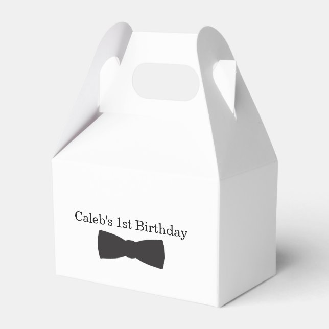 Svart & Vit Flibow Tuxedo Pojkar Party Favor Presentaskar (Framsidan Sidan)