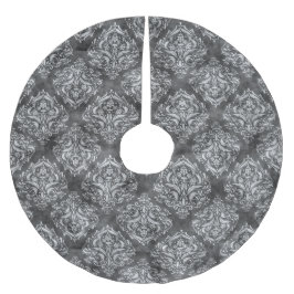 Svart & Vit Flourish - Julgran duk Julgransmatta Borstad Polyester