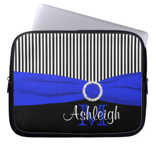 Svart vit för blått med FAUXbandlaptop sleeve