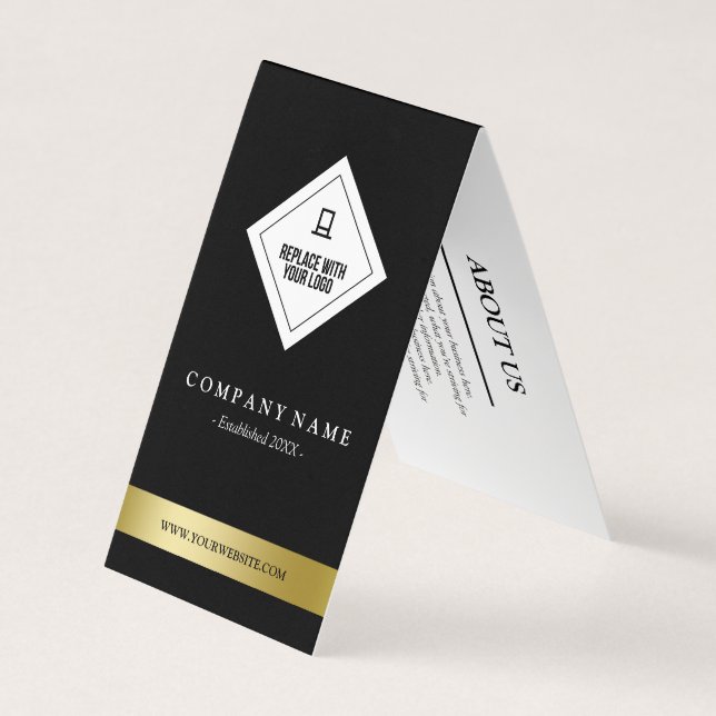 Svart vit för elegant & Fauxguld din Visitkort (Framsida)