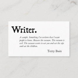 Svart vit för författare visitkort