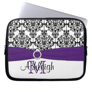 Svart vit för lilor med FAUXbandlaptop sleeve