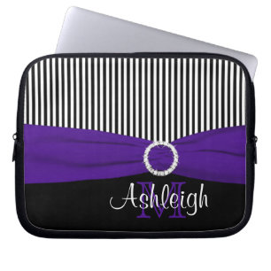Svart vit för lilor med FAUXbandlaptop sleeve