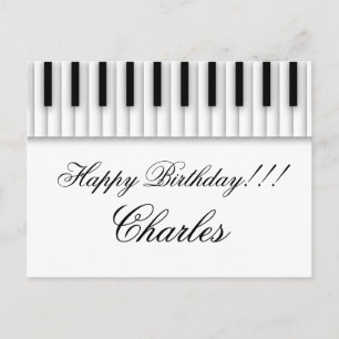 Svart vit för musikpianonycklar vykort