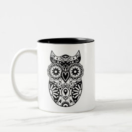 Svart & vit för sockerskalleuggla Två-Tonad mugg