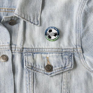 Svart vit fotboll Sports Birthday Favor Knapp
