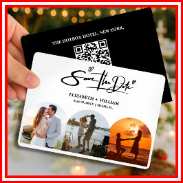 Svart & Vit Foto QR-kod | Elegant Spara Datumet