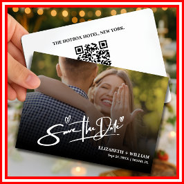 Svart & Vit Foto QR-kod | Modernt Spara Datum Datumet