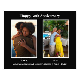 Svart-vit fotokollage årsdag fototryck