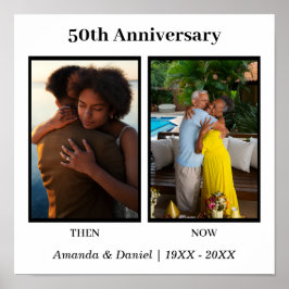Svart-vit fotokollage för årsdag poster