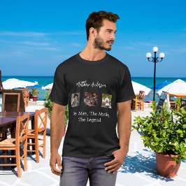 Svart, vit fotokollage man myth legend t shirt