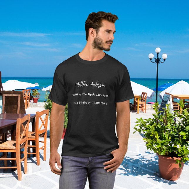 Svart, vit fotokollage man myth legend t shirt (Skapare uppladdad)