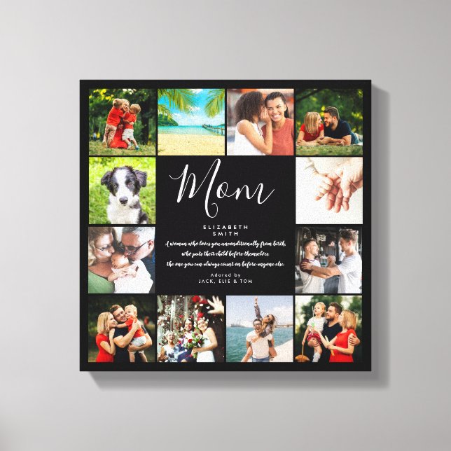 Svart-vit fotokollage med 12 bilder och citat för  (Framsida)