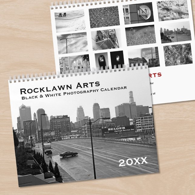 Svart-vit fotokonst kalender (Fine Art Black & White Photography Calendar, front/back)