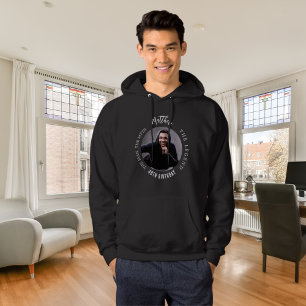 Svart, vit fotoman myth legend från födelsedagen hoodie