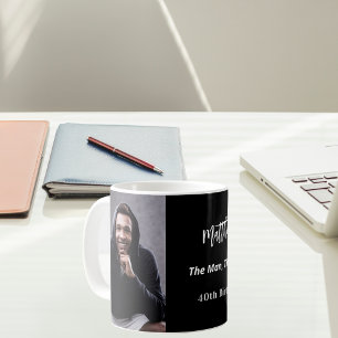 Svart, vit fotoman myth legend från födelsedagen kaffemugg