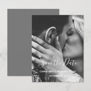 Svart vit fotoskripttypografi Spara datum