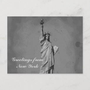 Svart & Vit Frihetsgudinnan NYC New York City Vykort