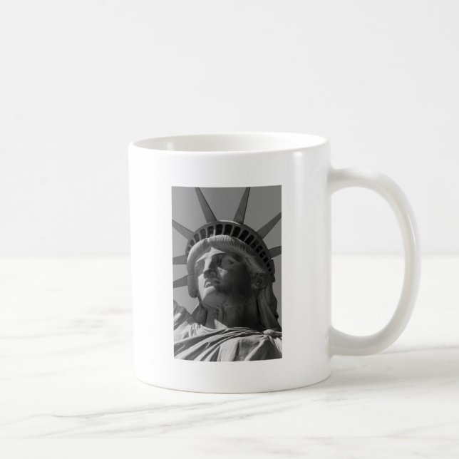 Svart vit Frihetsgudinnan stäng foto Kaffemugg (Höger)