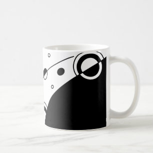 Svart & Vit Geometrisk Abstrakt Konst Kaffemugg