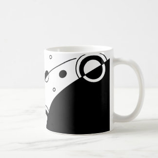 Svart & Vit Geometrisk Abstrakt Konst Kaffemugg