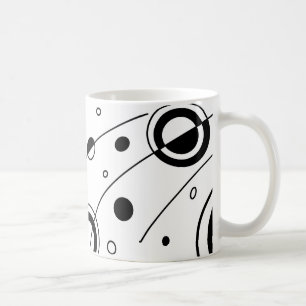 Svart & Vit Geometrisk Abstrakt Konst Kaffemugg