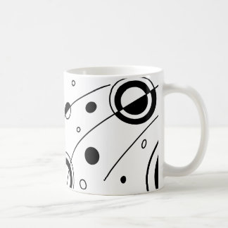 Svart & Vit Geometrisk Abstrakt Konst  Kaffemugg