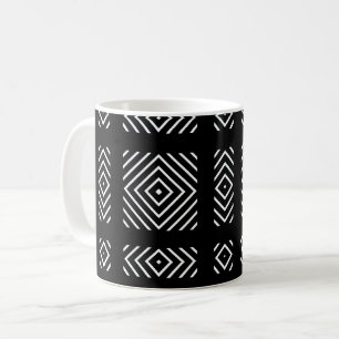 Svart-vit geometrisk mönster Ama Kaffemugg