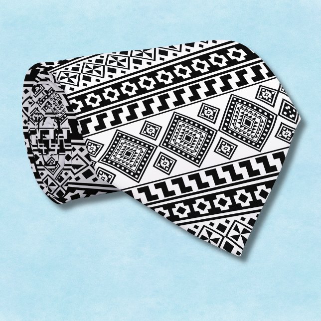 Svart Vit Geometrisk Polynesisk Stam Monogram Slips (Skapare uppladdad)