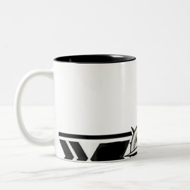 Svart Vit Geometrisk Tribalmönster Klassisk Mugg (Vänster)
