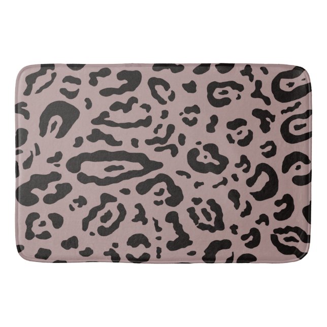 Svart & Vit Gepard Leopard Djurtryck Badrumsmatta (Framsidan)