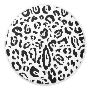 Svart & Vit Gepard Leopard Djurtryck Knopp