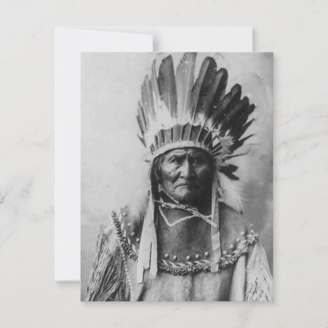 Svart & Vit Geronimo Inbjudan (Framsida)