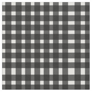 Svart Vit Gingham Mönster Tyg