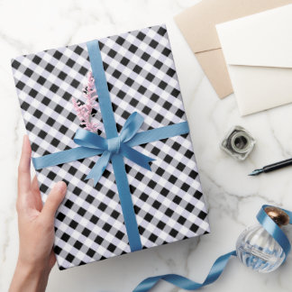 Svart-vit Gingham. Presentpapper