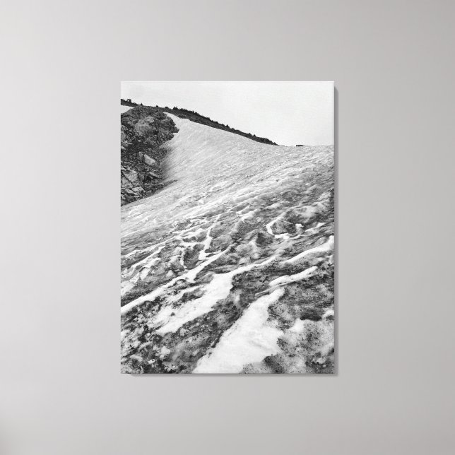 Svart-vit glaciär Sträckt Canvastryck (Framsida)