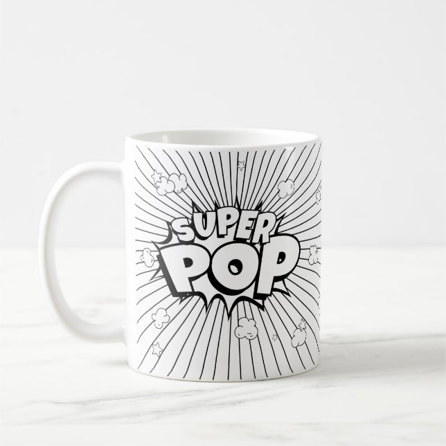 Svart & Vit GÖR DET SJÄLV SUPER POP Serietidning P Kaffemugg (Vänster)