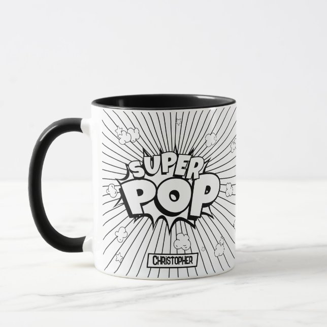 Svart & Vit GÖR DET SJÄLV SUPER POP Serietidning P Mugg (Vänster)