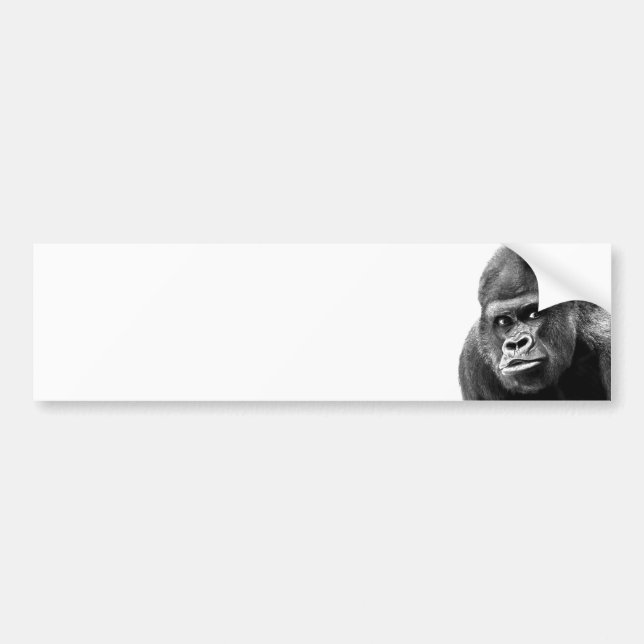 Svart Vit Gorilla Bildekal (Framsidan)