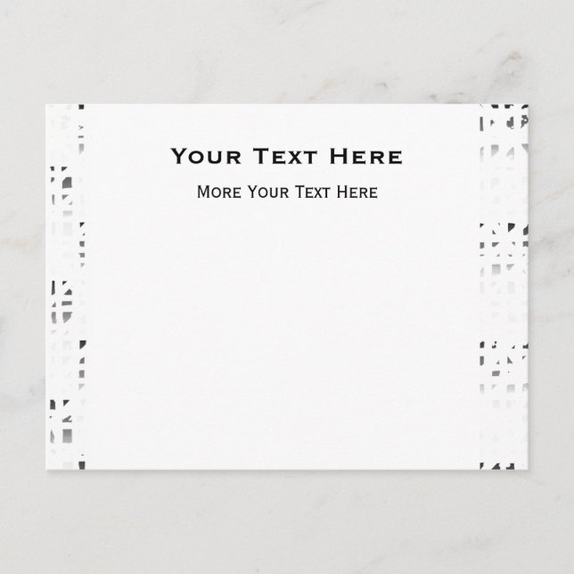 Svart, Vit, Grå Konsttryck 2 Postkort Inbjudan Vykort (Framsida)