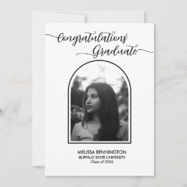Svart-vit Grad Arched Foto Festinladan Inbjudningar