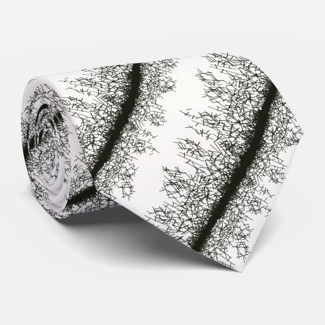 Svart-vit grafisk struktur i grunge-stil slips (Rullad)