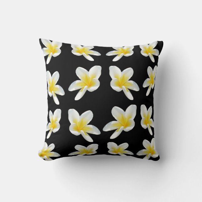 Svart Vit Gul, Frangipani Kudd. Kudde (Framsida)