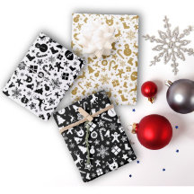 Svart vit Guld-julafton, Lakan, uppsättning med 3