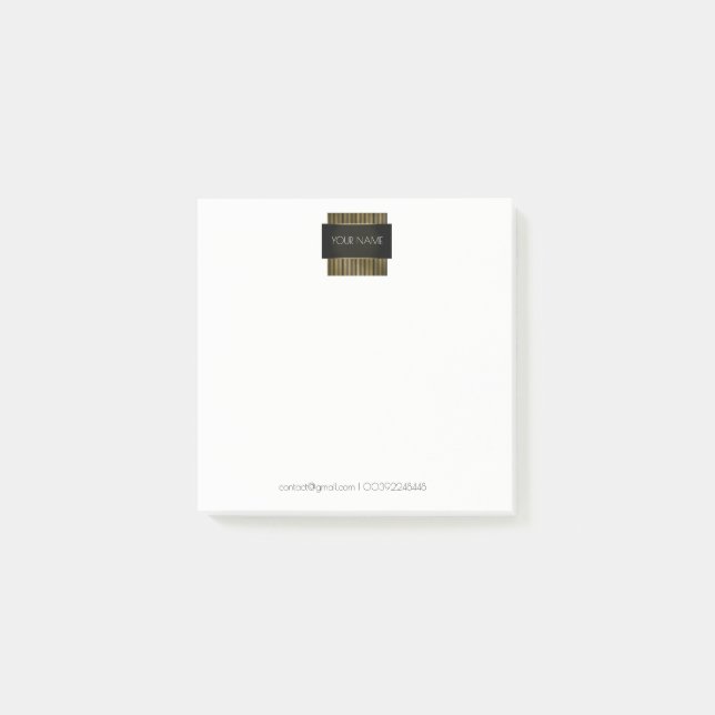 Svart vit Guld-konceptet minimal geometri Post-it Block (Framsida)