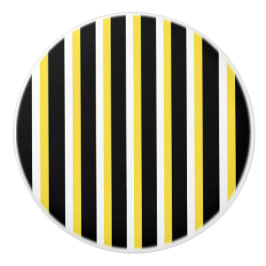 Svart, vit, Gult, Rand-design - Dekorknapp Knopp