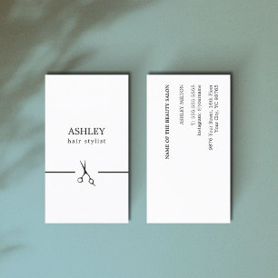 Svart vit hårslista med minimalistisk Elegant Visitkort