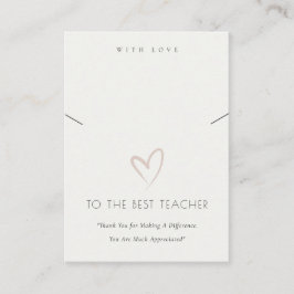 SVART VIT HJÄRTA LÄRARE GÅVA HALSKEDJA VISNING PLACERINGSKORT