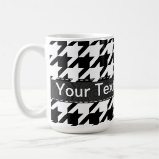 Svart & vit Houndstooth Kaffemugg